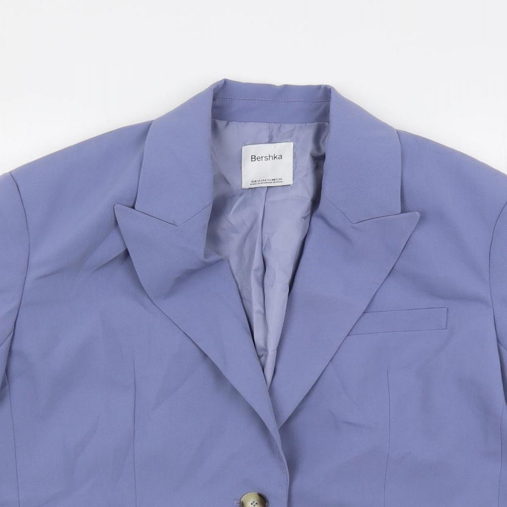 Bershka Womens Blue Jacket Blazer Size XS Button
