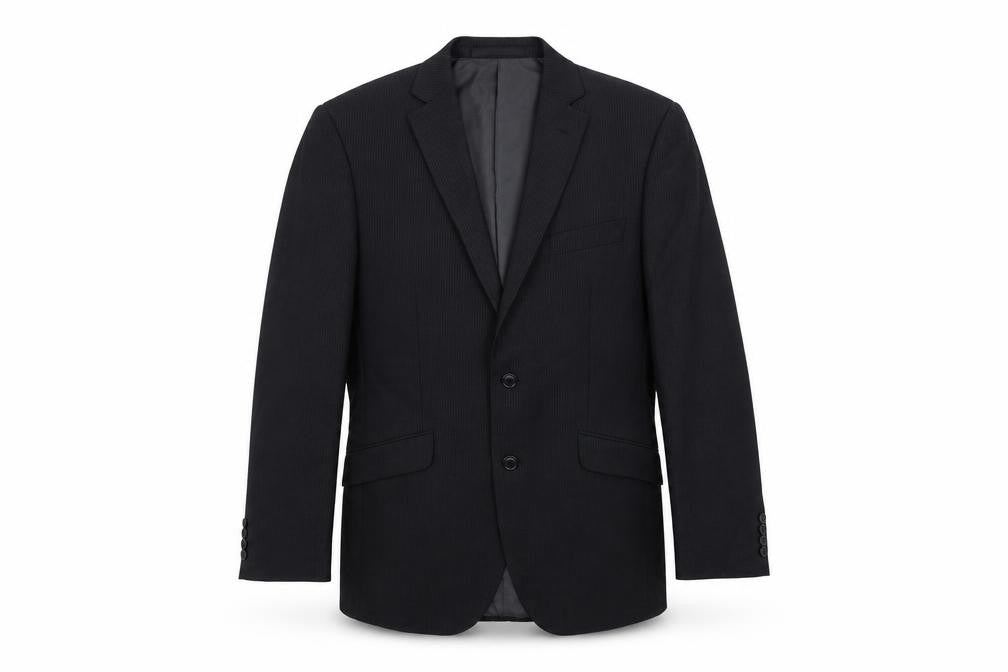 Marks & Spencer Mens Black Striped Polyester Jacket Suit Jacket Size 40 Regular