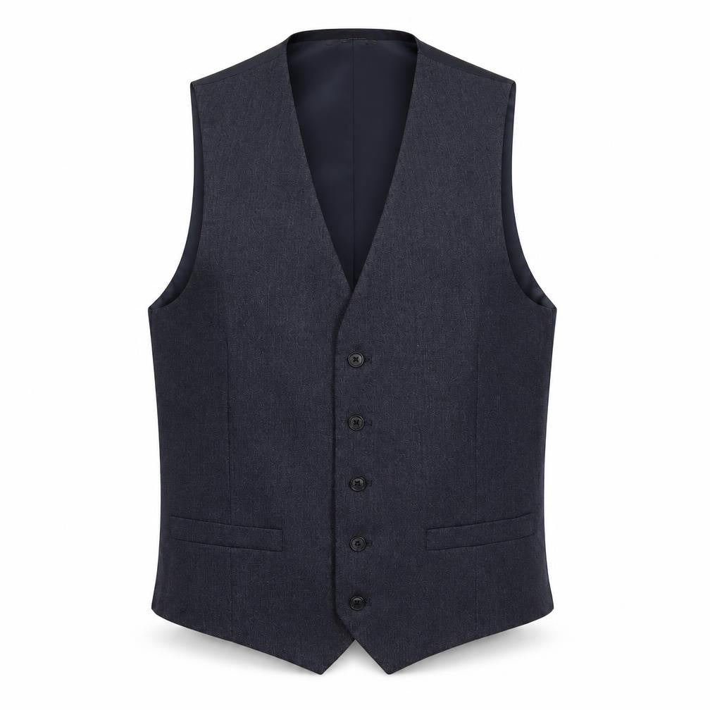 Marks & Spencer Mens Blue Polyester Jacket Suit Waistcoat Size 38 Regular