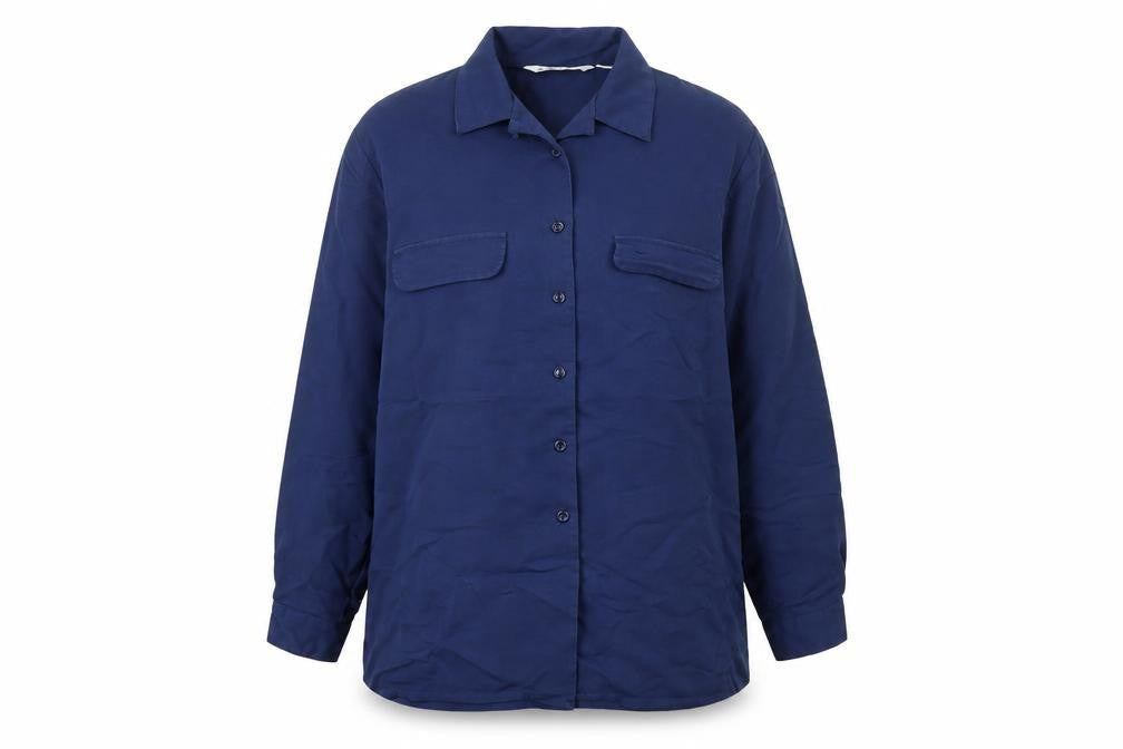 Holmewood Womens Blue Cotton Basic Button-Up Size 14 Collared
