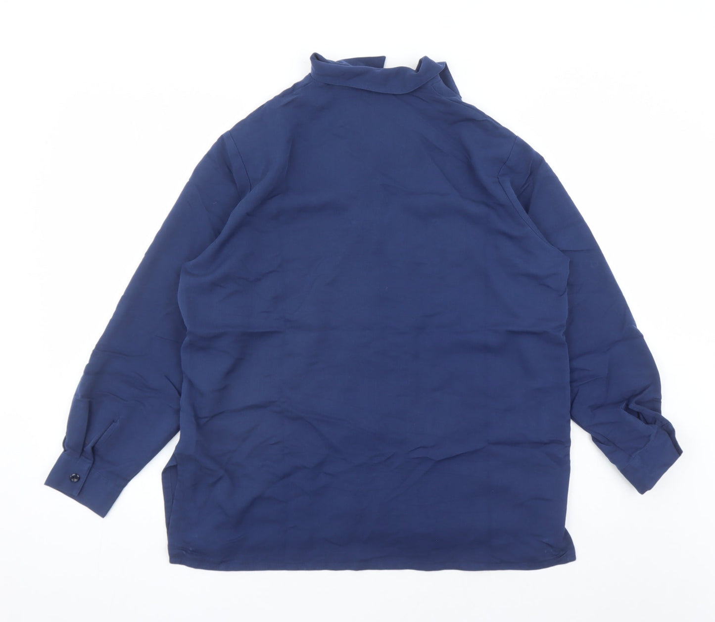 Holmewood Womens Blue Cotton Basic Button-Up Size 14 Collared