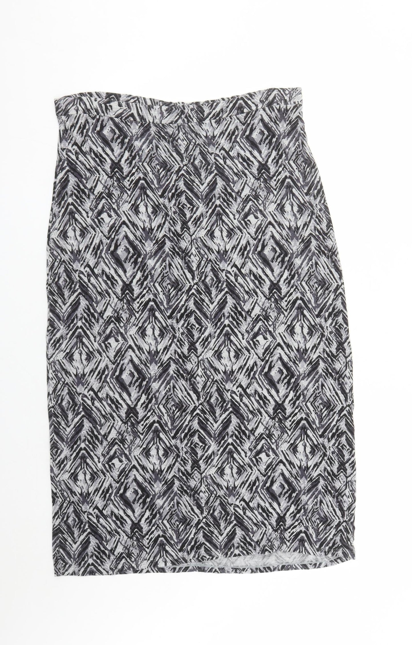 Bonmarché Womens Grey Polyester A-Line Skirt Size 14 - Elasticated Waist