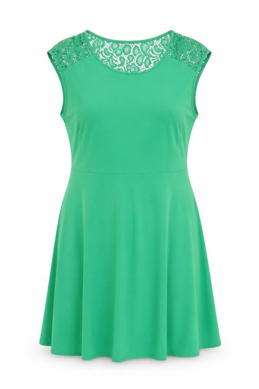 M&Co Womens Green Polyester Trapeze & Swing Size 14 Round Neck Pullover