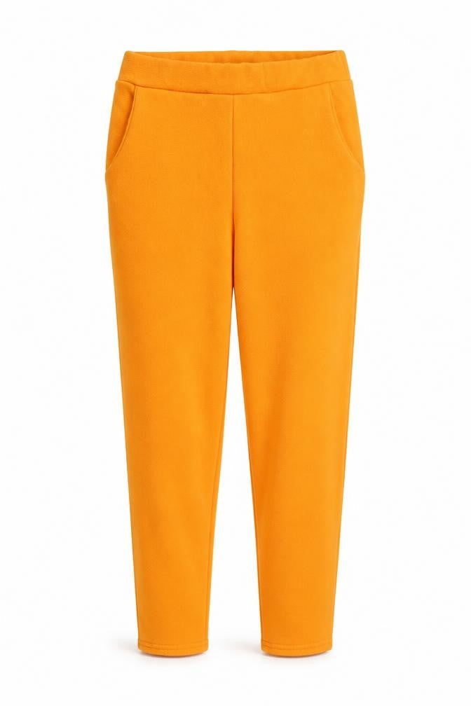 PRETTYLITTLETHING Womens Orange Polyester Carrot Trousers Size 10 L27 in Regular - Elasticated Waist