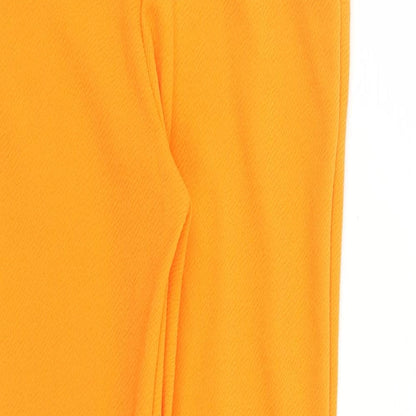 PRETTYLITTLETHING Womens Orange Polyester Carrot Trousers Size 10 L27 in Regular - Elasticated Waist