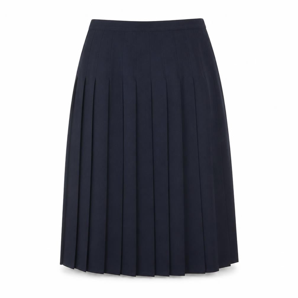 Essentials Womens Blue Polyester Pleated Skirt Size 32 in Zip