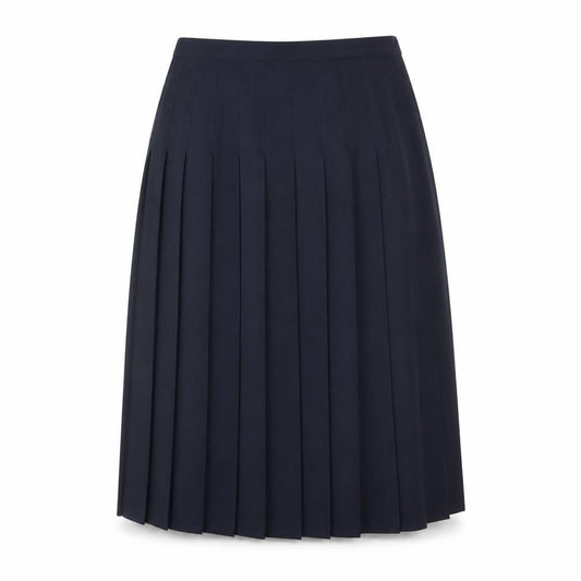 Essentials Womens Blue Polyester Pleated Skirt Size 32 in Zip