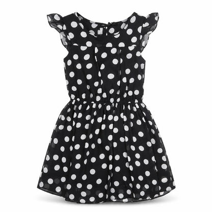 Next Womens Black Polka Dot Polyester Fit & Flare Size 8 Scoop Neck Button