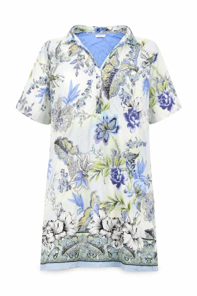 Riani Womens Multicoloured Floral Viscose Shift Size 16 Collared Pullover