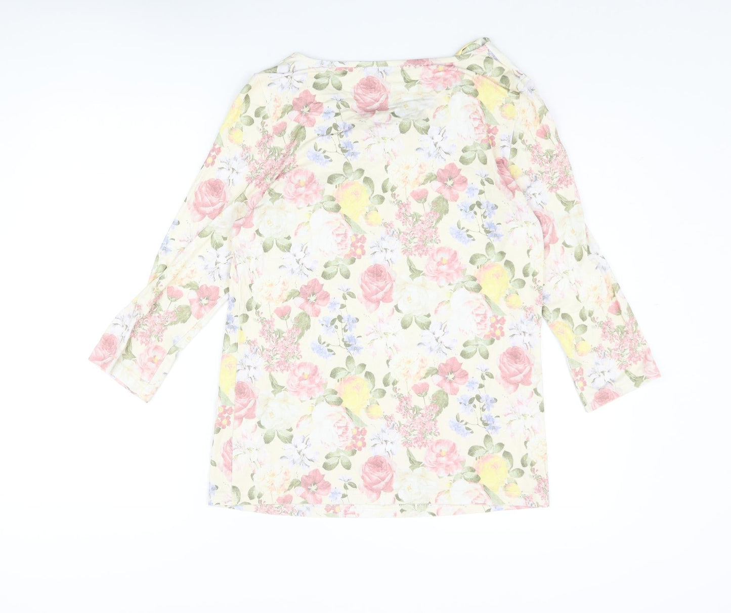 Uta Raasch Womens Multicoloured Floral Viscose Basic Blouse Size 16 Cowl Neck