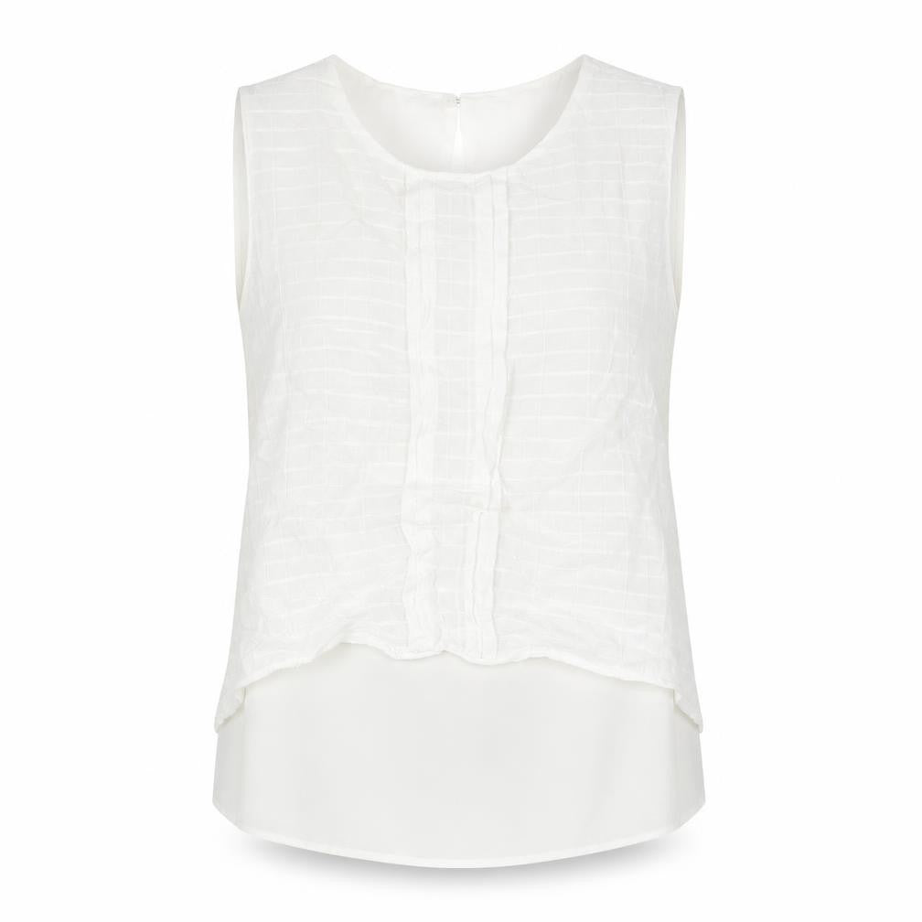 Zara Womens White Polyester Basic Blouse Size S Round Neck - Layered