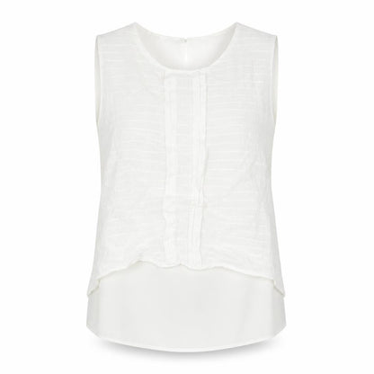 Zara Womens White Polyester Basic Blouse Size S Round Neck - Layered