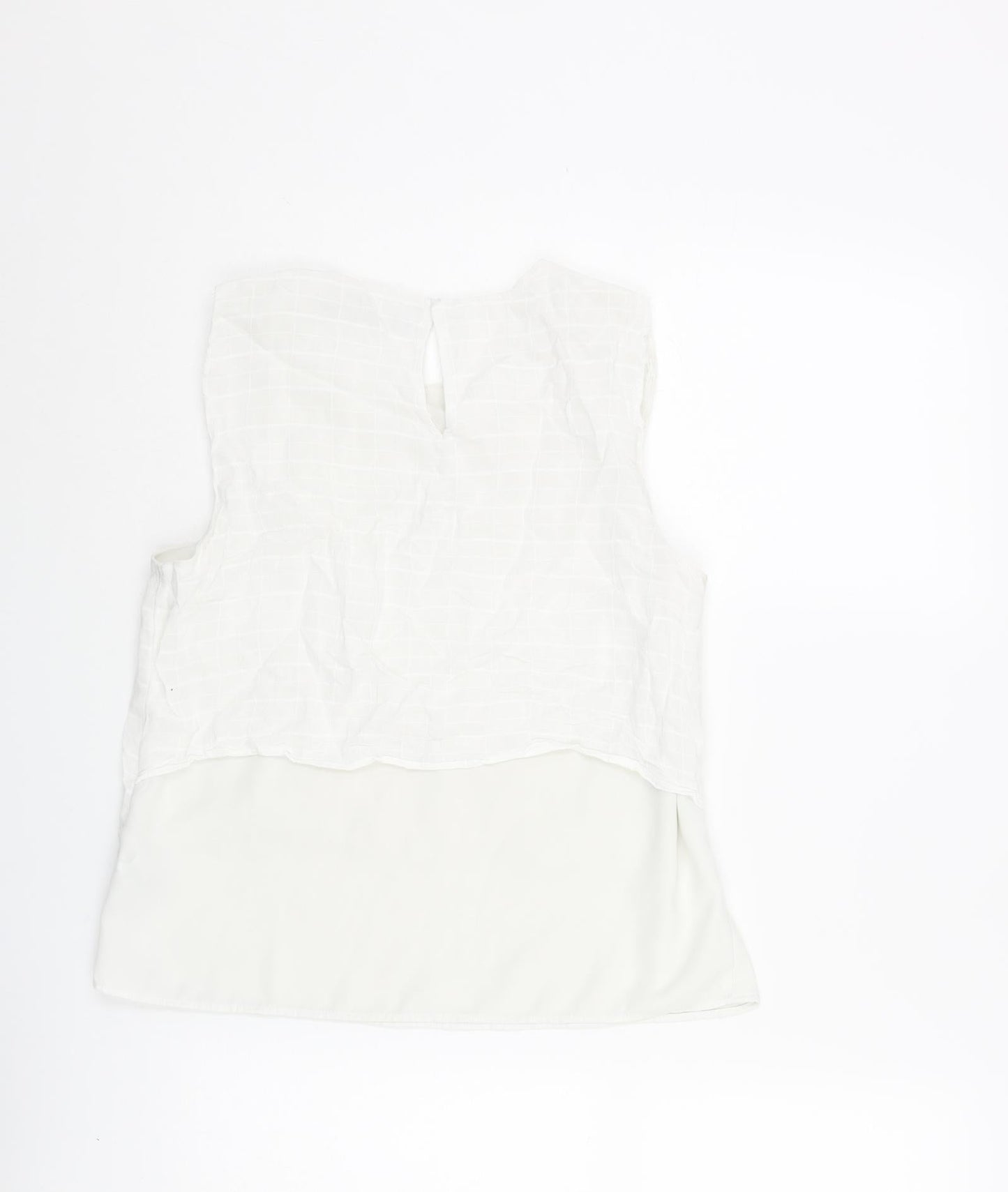 Zara Womens White Polyester Basic Blouse Size S Round Neck - Layered