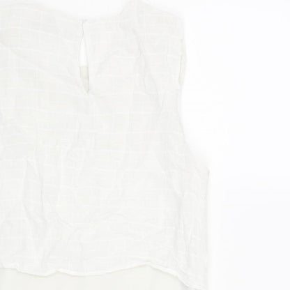 Zara Womens White Polyester Basic Blouse Size S Round Neck - Layered