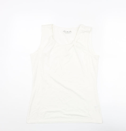 Royal Robbins Womens Ivory Polyester Camisole Tank Size M Round Neck