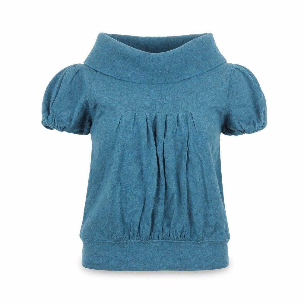 River Island Womens Blue Roll Neck Cotton Pullover Jumper Size 10