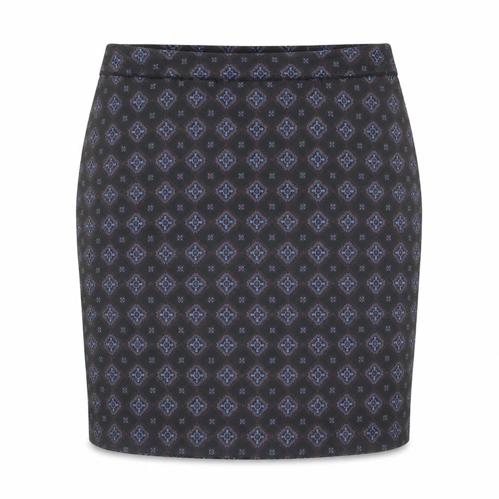 Warehouse Womens Black Geometric Polyester Straight & Pencil Skirt Size 10 Zip