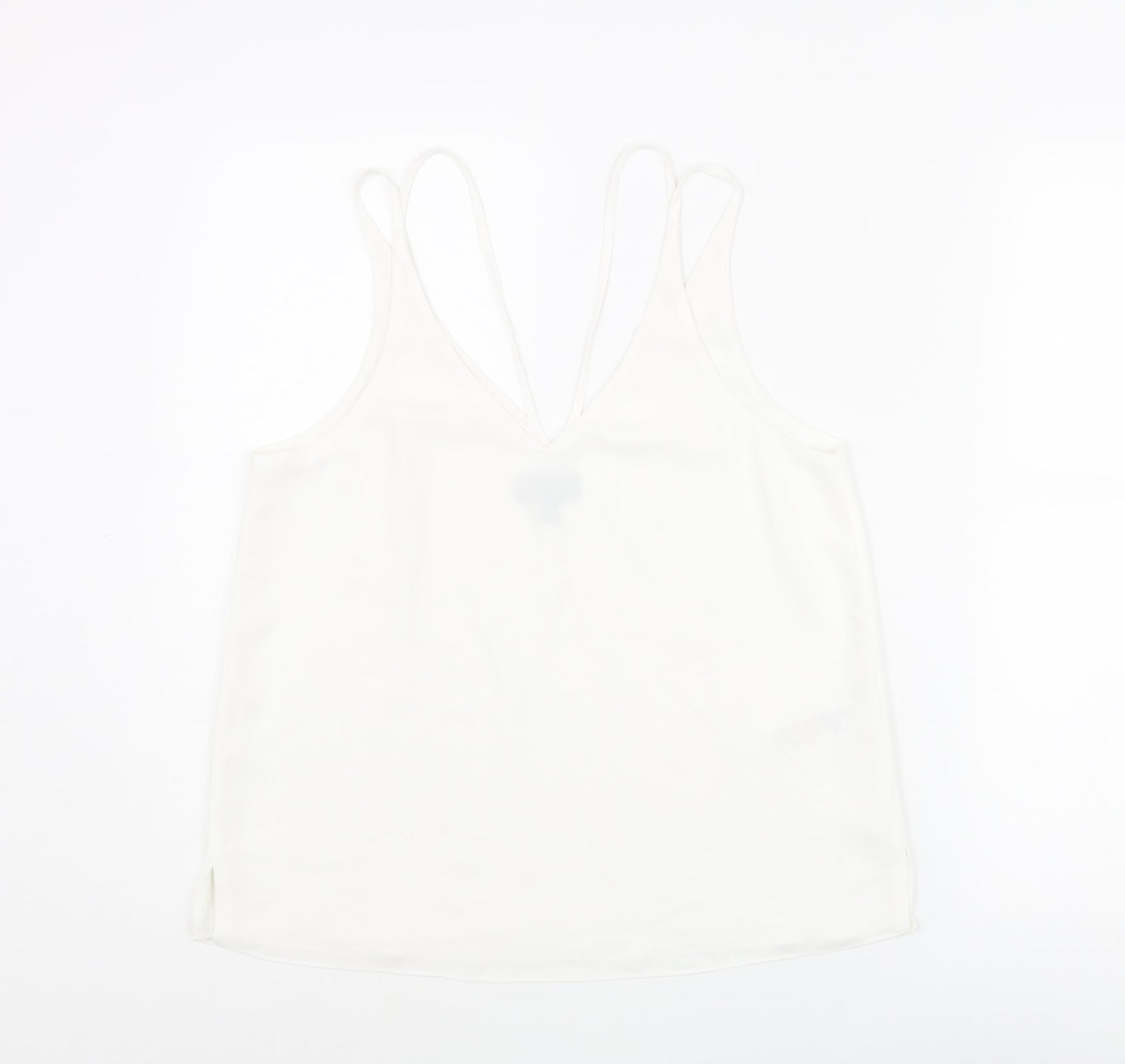 Topshop Womens White Polyester Camisole Blouse Size 10 V-Neck