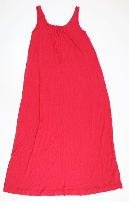 Next Womens Pink Viscose Maxi Size 12 Scoop Neck Pullover