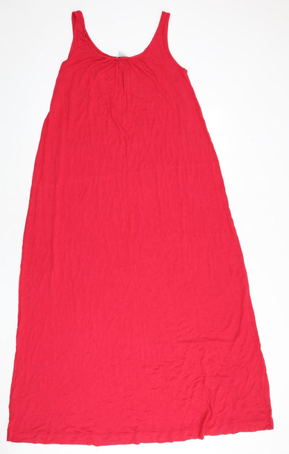 Next Womens Pink Viscose Maxi Size 12 Scoop Neck Pullover