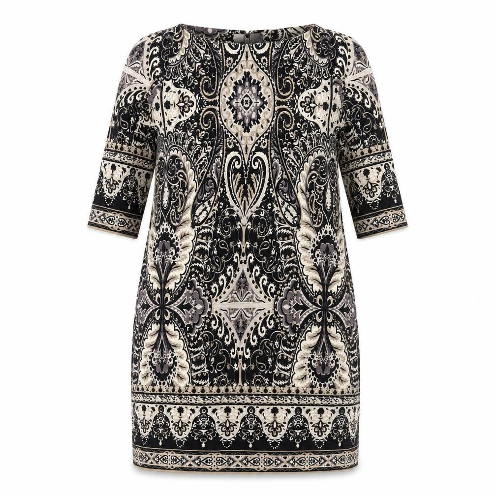 Wallis Womens Multicoloured Geometric Polyester Sheath Size M Boat Neck Pullover