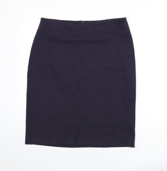 David Napier Womens Purple Polyester Straight & Pencil Skirt Size 14 Zip - Slit
