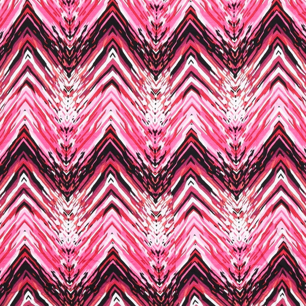 Annabelle Womens Multicoloured Geometric Viscose Flare Skirt Size 20 - Zig Zag Pattern