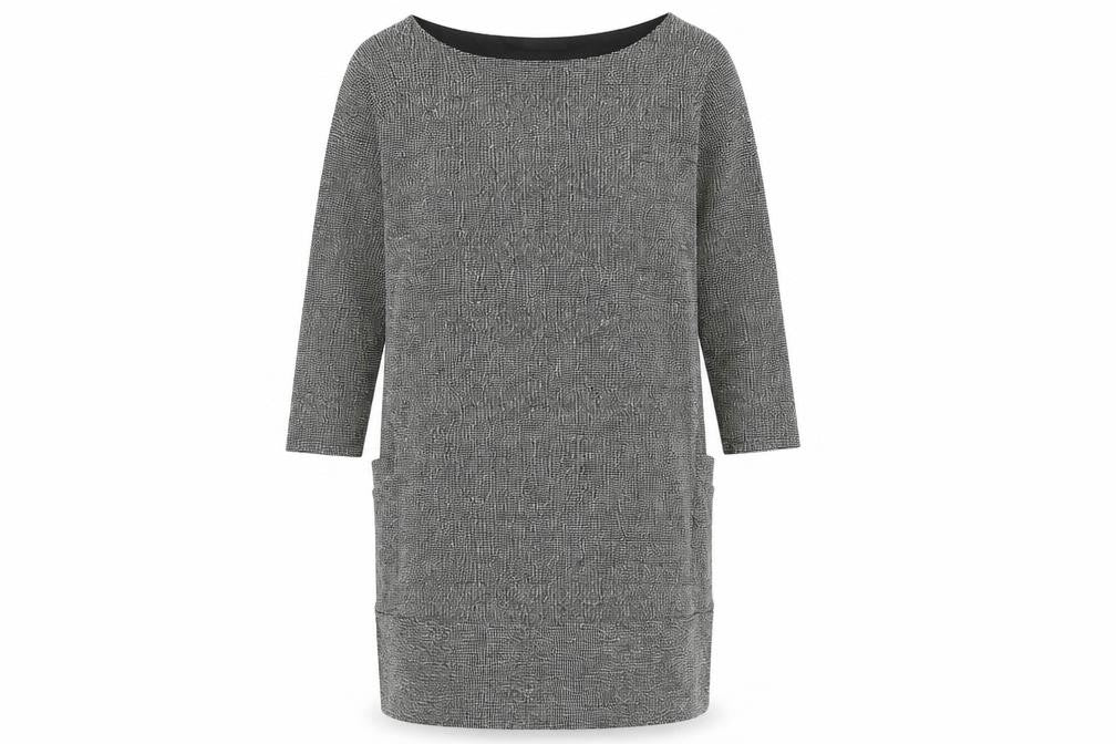 Great Plains Womens Black Geometric Polyester Jumper Dress Size S Boat Neck Pullover