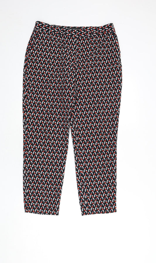 Dorothy Perkins Womens Multicoloured Geometric Polyester Trousers Size 10 L25 in Regular Zip