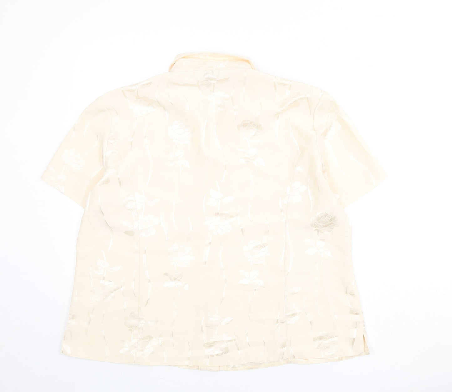 bonma Womens Beige Fair Isle Polyester Basic Button-Up Size 22 Collared