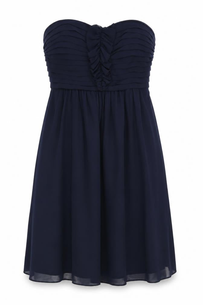 Debut Womens Blue Polyester Fit & Flare Size 16 Off the Shoulder Zip
