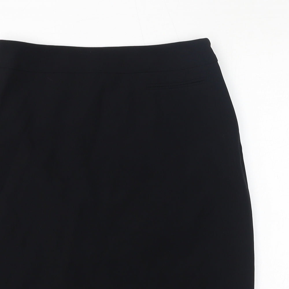 Ann Taylor Womens Black Acetate Straight & Pencil Skirt Size 4 Zip - Size 0 (US), Slit