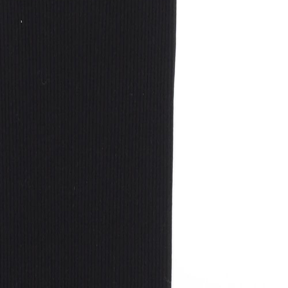H&M Womens Black Cotton Tank Dress Size S Scoop Neck Pullover