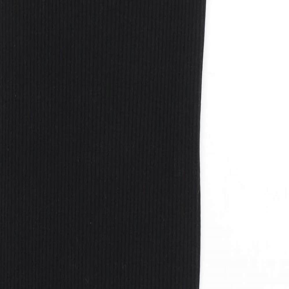 H&M Womens Black Cotton Tank Dress Size S Scoop Neck Pullover