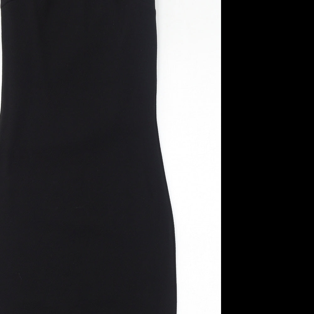 Cameo Rose Womens Black Polyester Bodycon Size 12 Round Neck Pullover - Lace Hem