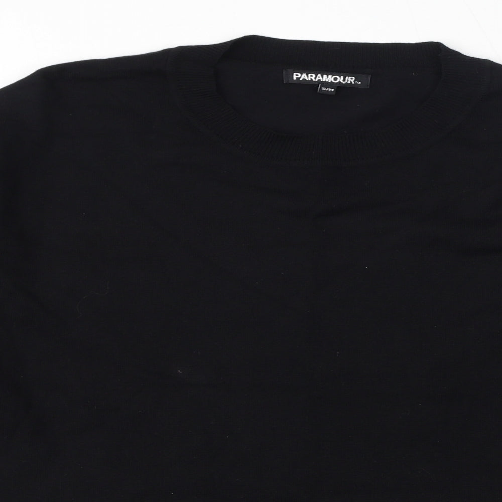 Paramour Womens Black Crew Neck Viscose Pullover Jumper Size S - Size S-M, Studded