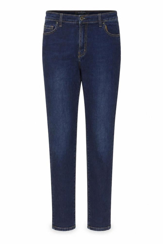 Outlander Womens Blue Cotton Straight Jeans Size 12 L28 in Regular Zip - Pockets
