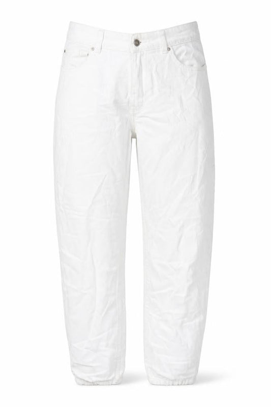 Denim & Co. Womens White Cotton Straight Jeans Size 12 L25 in Regular Zip - Cropped