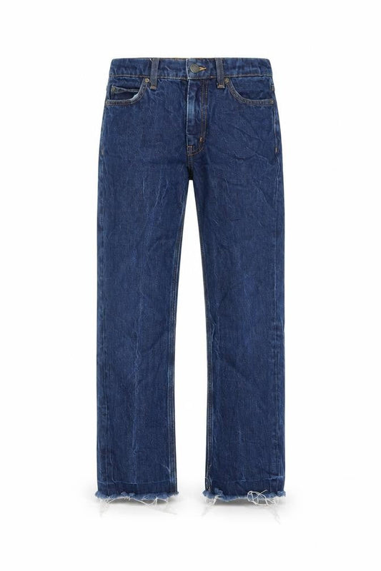 M.i.h Jeans Womens Blue Cotton Straight Jeans Size 26 in L26 in Regular Zip - Raw Hems