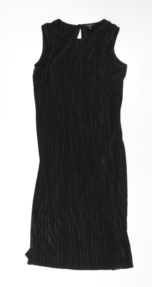 Therapy Womens Black Polyester Tank Dress Size 12 Scoop Neck Pullover