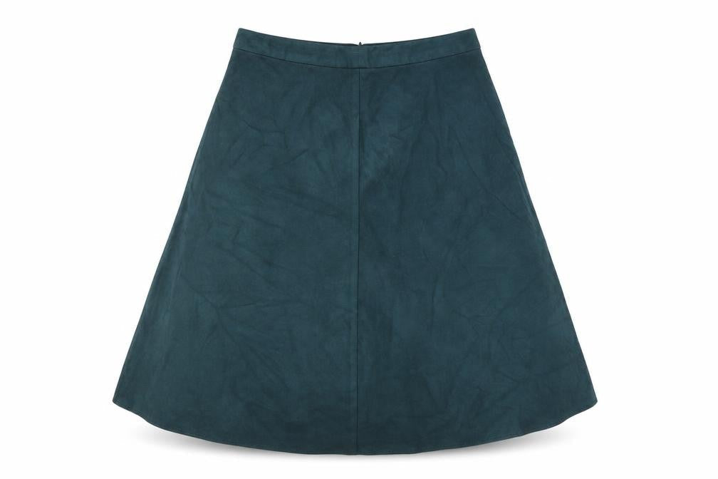 Marks & Spencer Womens Green Polyester Swing Skirt Size 14 Zip