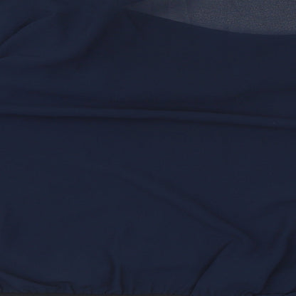 Part Two Womens Blue Polyester Basic Blouse Size 8 Cowl Neck