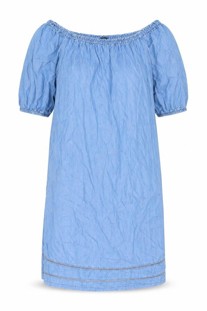 Marks & Spencer Womens Blue Polyester T-Shirt Dress Size 12 Off the Shoulder Pullover