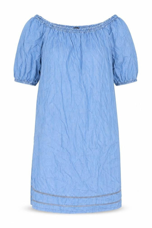 Marks & Spencer Womens Blue Polyester T-Shirt Dress Size 12 Off the Shoulder Pullover