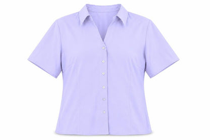 Bonmarché Womens Purple Polyester Basic Button-Up Size 14 Collared