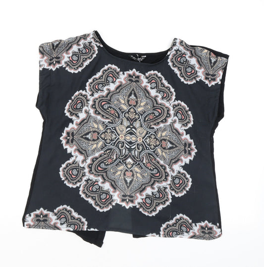 Select Womens Multicoloured Paisley Polyester Basic T-Shirt Size 6 Round Neck