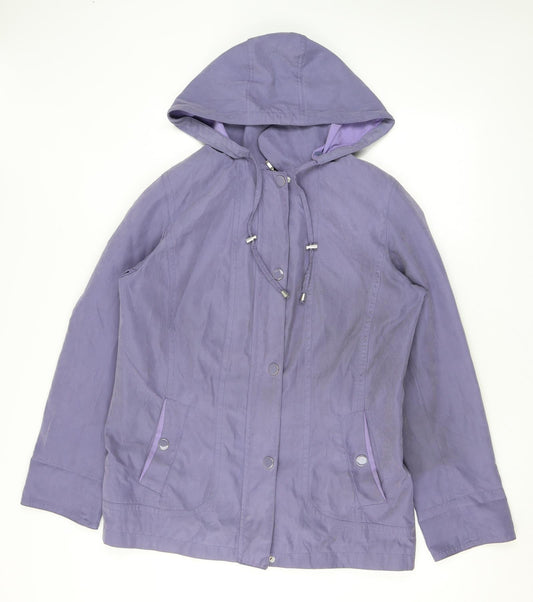 EWM Womens Purple Anorak Coat Size 12 Zip