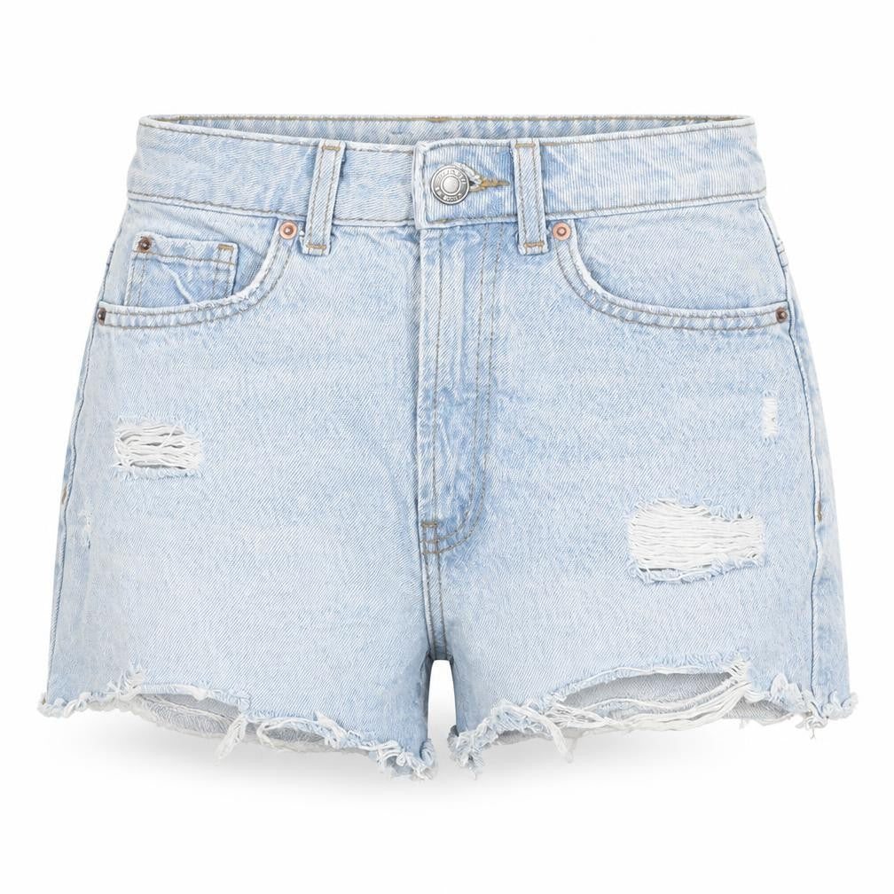 Denim & Co. Womens Blue Cotton Hot Pants Shorts Size 4 L3 in Regular Zip