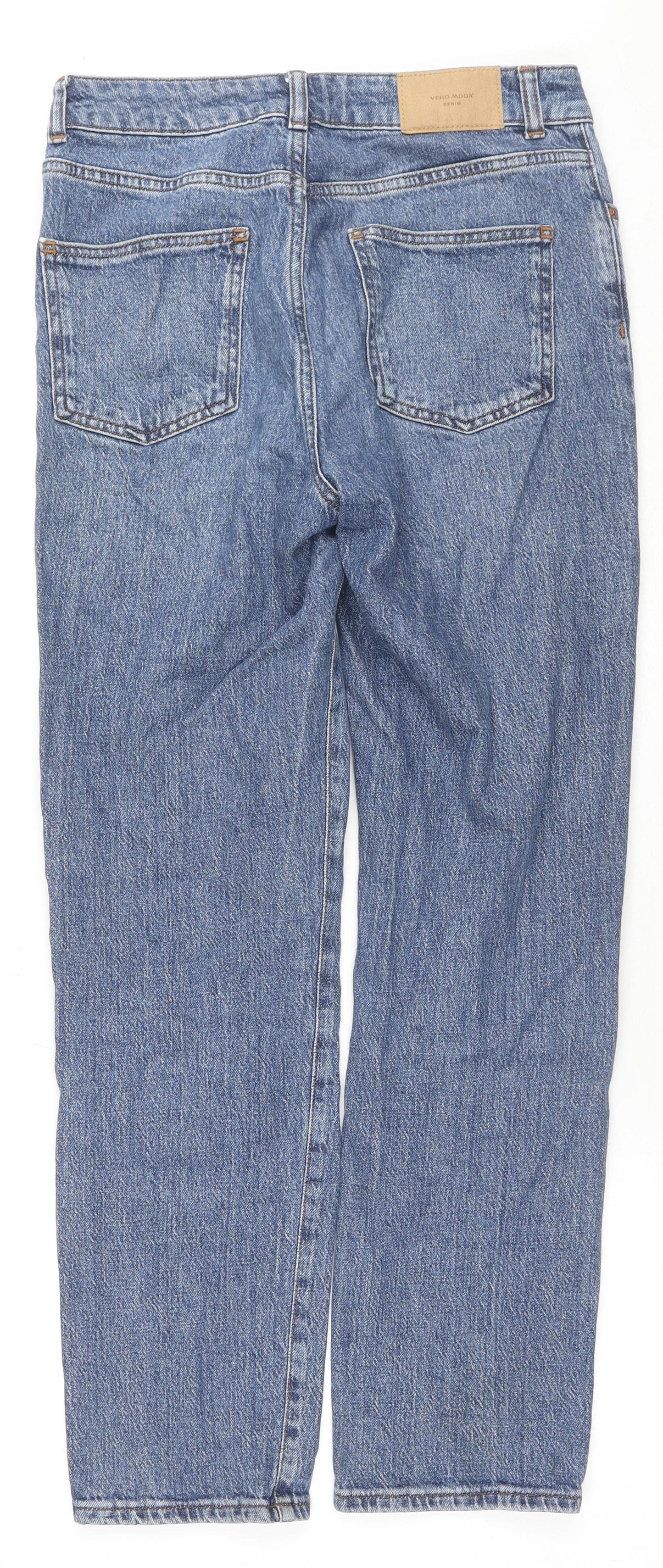 VERO MODA Womens Blue Cotton Straight Jeans Size 28 in L32 in Regular Zip