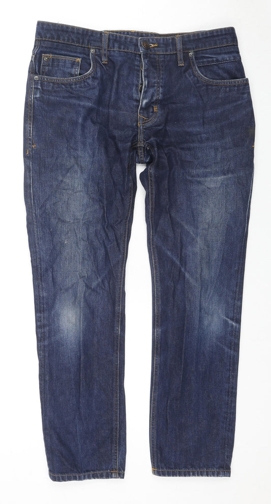Easy Womens Blue Cotton Skinny Jeans Size 34 in L28 in Regular Zip